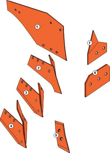 Explosionszeichnung Naud Pflugkörper Typ C31A